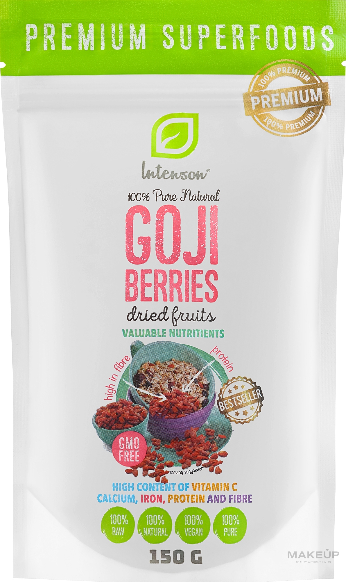 Suplement diety Suszone jagody goji - Intenson Goji Berries — Zdjęcie 150 g