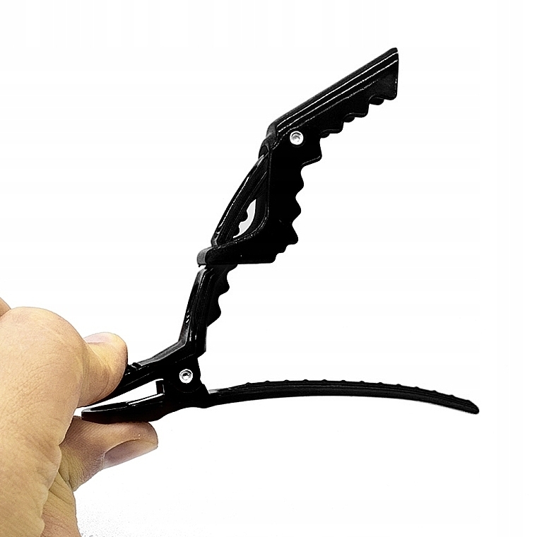 Klipsy fryzjerskie 6111, 11,5 cm, czarne - Detreu — Zdjęcie N2