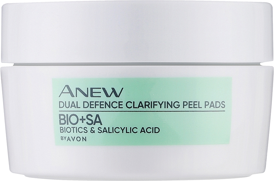 Peelingujące płatki z biotykami i kwasem salicylowym - Avon Anew Dual Defence Biotics & Salicylic Acid Clarifying Peel Pads