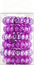 Kup Zestaw gumek do włosów - Dessata No-Pulling Hair Ties Glitter+Metal Purple