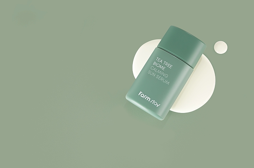 PREZENT! Kojące serum z filtrem przeciwsłonecznym - FarmStay Tea Tree Biome Calming Sun Serum  — Zdjęcie N4