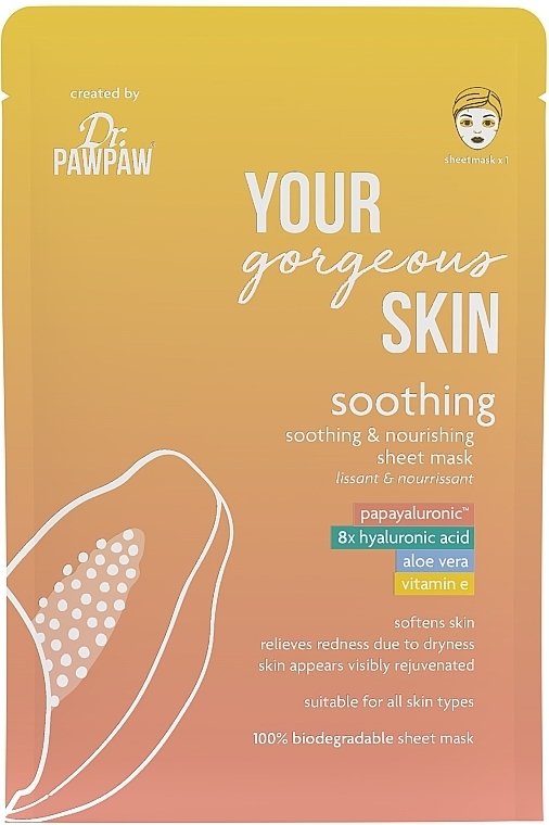 Maska w płachcie - Dr. PAWPAW Your Gorgeous Skin Soothing Sheet Mask — Zdjęcie N1