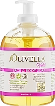 Mydło w płynie do twarzy i ciała na bazie oliwy z oliwek - Olivella Face & Body Soap Violet — Zdjęcie N1