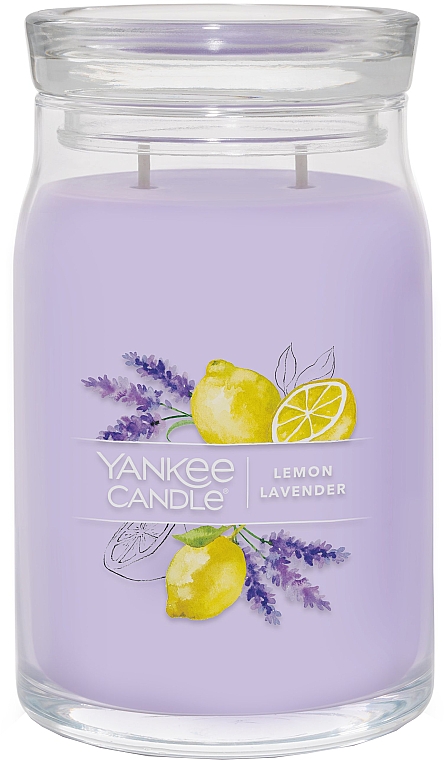 Świeca zapachowa w słoiczku Cytryna i lawenda, 2 knoty - Yankee Candle Lemon Lavender — Zdjęcie N2
