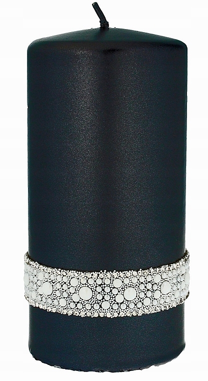 Świeca dekoracyjna 7x14 cm, czarna - Artman Crystal Opal Pearl — Zdjęcie N1