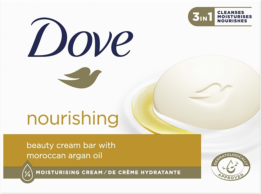 Kremowe mydło w kostce - Dove Cream Oil Beauty Bar With Moroccan Oil — Zdjęcie N1