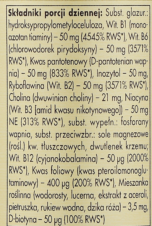 Suplement diety z witaminami z grupy B - Solgar B-Complex "50" — Zdjęcie N7