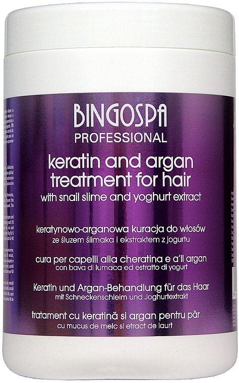 Keratynowo-arganowa kuracja ze śluzem ślimaka do włosów - BingoSpa Professional Keratin And Argan Treatment For Hair