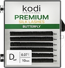 Sztuczne rzęsy Butterfly Green D 0.07 (6 rzędów: 10 mm) - Kodi Professional — Zdjęcie N1