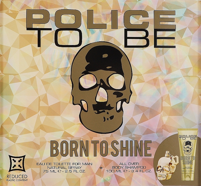 Police To Be Born To Shine For Men - Zestaw (edt/75ml + shmp/100ml) — Zdjęcie N1