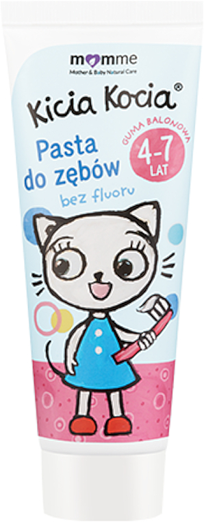Pasta do zębów bez fluoru o smaku gumy balonowej dla dzieci w wieku od 4 do 7 lat - Momme — Zdjęcie N1