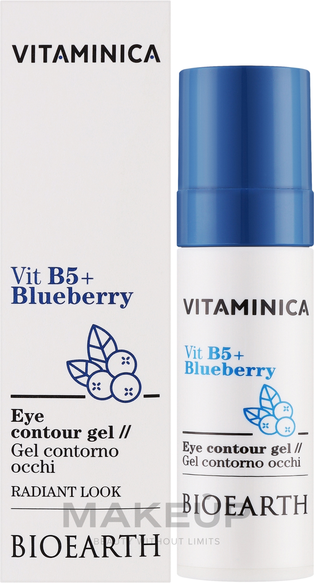 Żel do konturowania oczu - Bioearth Vitaminica Vit B5 + Blueberry Eye Contour Gel — Zdjęcie 30 ml