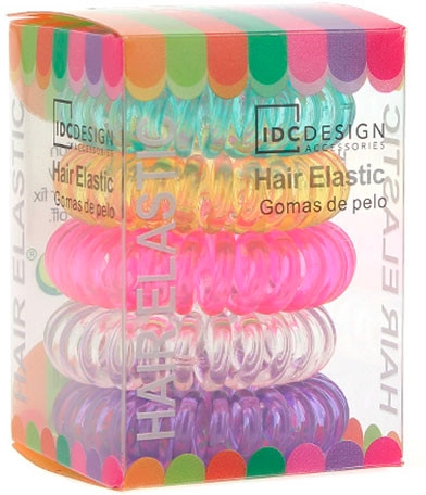 Zestaw kolorowych gumek do włosów, silikonowe, 5 szt. - IDC Institute Design Hair Bands Pack — Zdjęcie N1