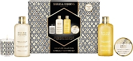 Zestaw - Baylis & Harding Sweet Mandarin & Grapefruit Gift Wrapped Candletlit Gift Set (b/bubble/300ml + b/wash/300ml + h/cr/50ml + candle/60g) — Zdjęcie N1