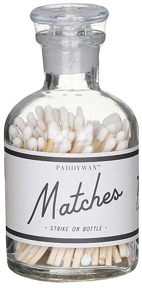 Bezpieczne zapałki do świec w szklanym słoju, biała końcówka - Paddywax Matches Strike On Bottle White Tips — Zdjęcie N1
