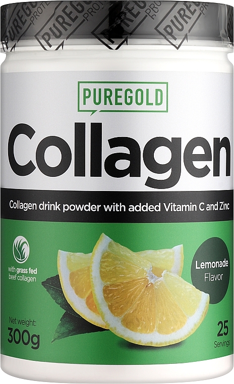 Kolagen z witaminą C i cynkiem, lemoniada - Pure Gold Collagen Marha — Zdjęcie N1