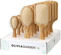 Zestaw szczotek do włosów, 12 sztuk - Olivia Garden Bamboo Touch Nylon Display — Zdjęcie N1