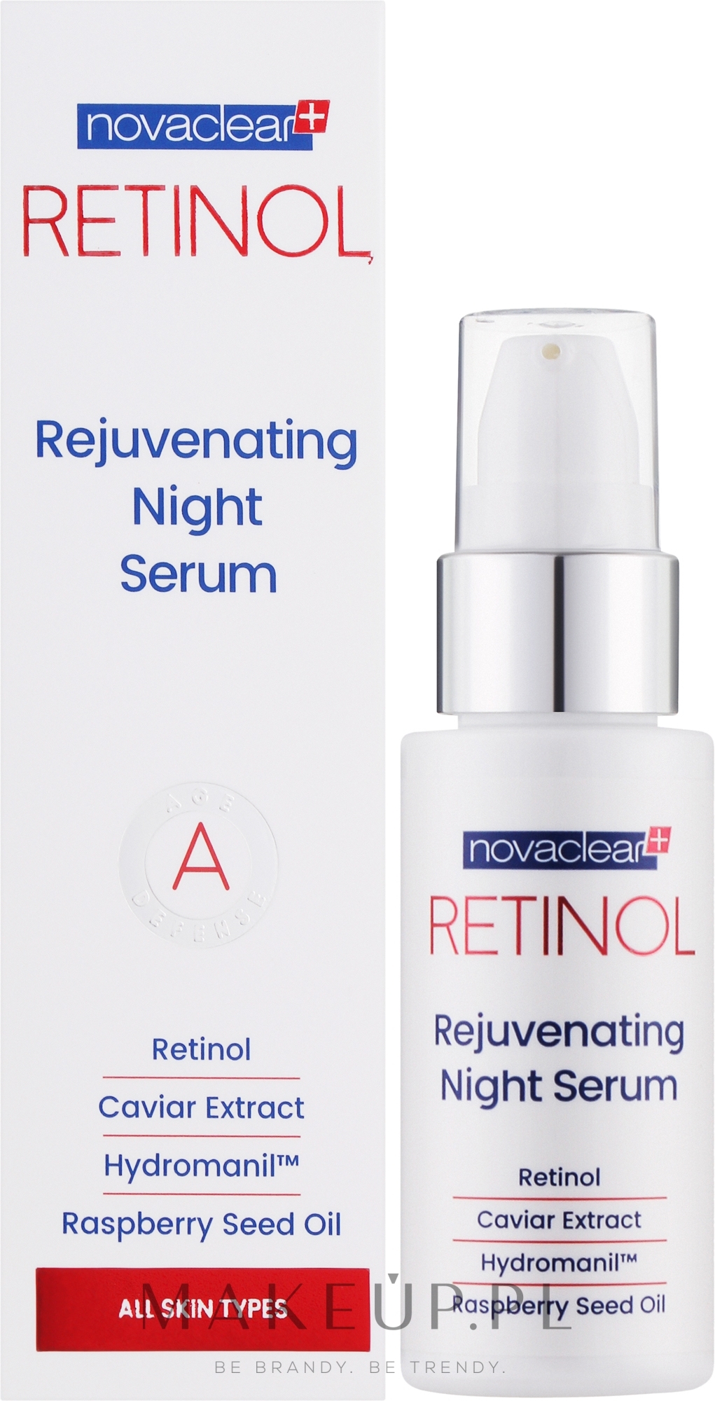 Przeciwstarzeniowe serum do twarzy - Novaclear Retinol Rejuvenating Night Serum — Zdjęcie 30 ml