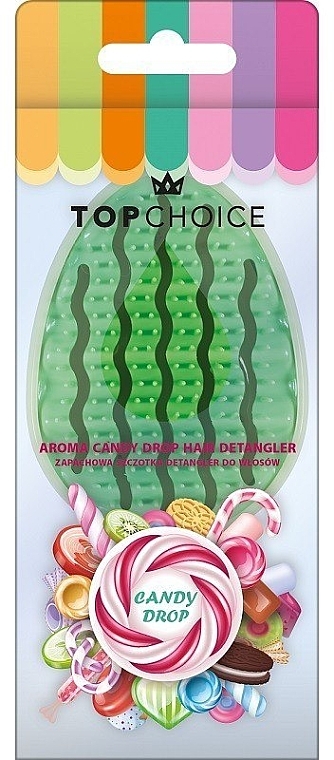 Szczotka do włosów Aroma Candy Drop 64395, zielona - Top Choice Hair Detangler — Zdjęcie N1