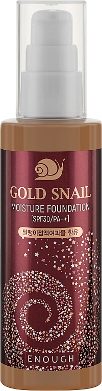 Podkład przeciwstarzeniowy ze śluzem ślimaka - Enough Gold Snail Moisture Foundation SPF30