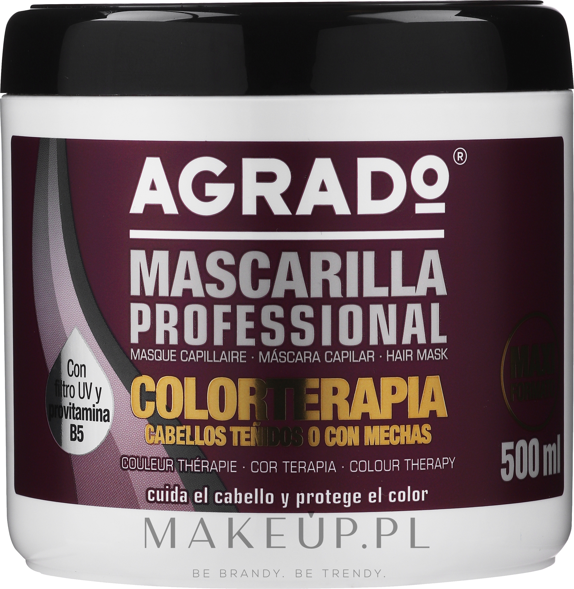 Maska do włosów farbowanych - Agrado Colour Therapy Hair Mask — Zdjęcie 500 ml
