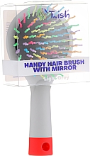 Szczotka do włosów z lusterkiem, szara - Twish Handy Hair Brush with Mirror Light Grey — Zdjęcie N2