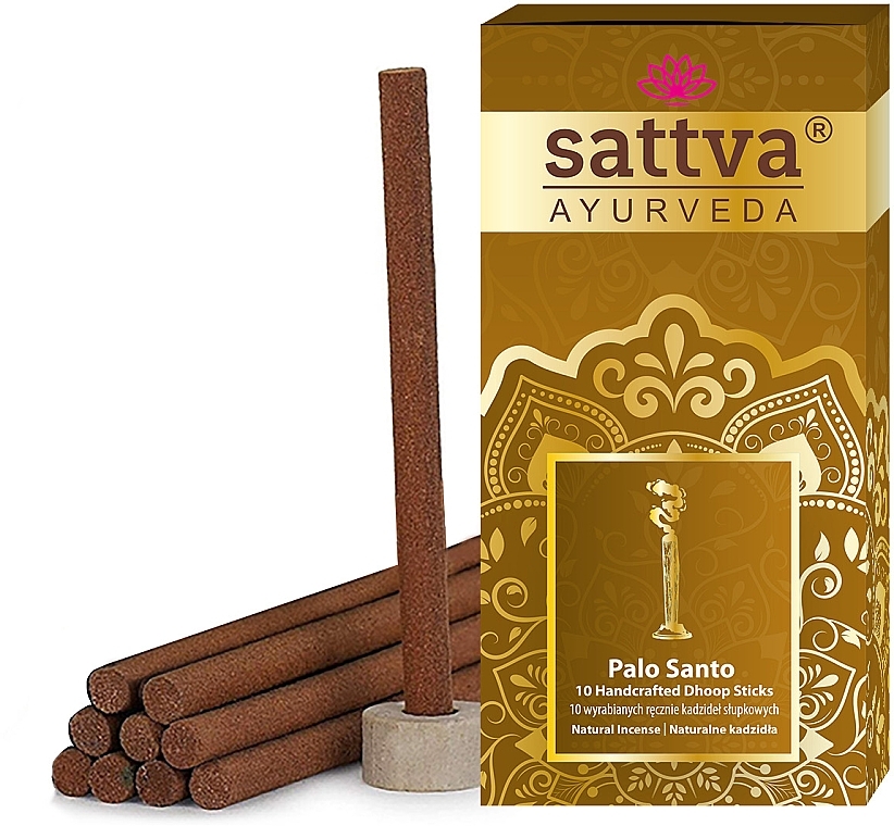 Naturalne kadzidełka - Sattva Ayurveda Palo Santo Dhoop Sticks — Zdjęcie N1