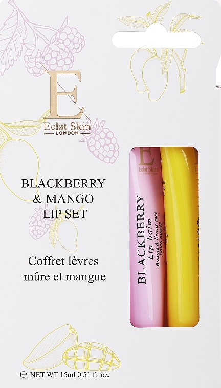 Zestaw - Eclat Skin London Mango & Blackberry Lip Balm Set (lip/balm/15ml) — Zdjęcie N1