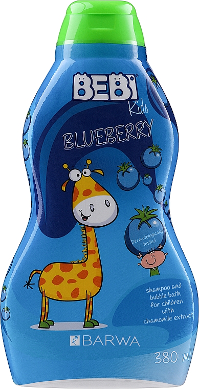 Szampon i płyn do kąpieli dla dzieci 2 w 1 Jagoda - Barwa Bebi Kids Blueberry — Zdjęcie N1