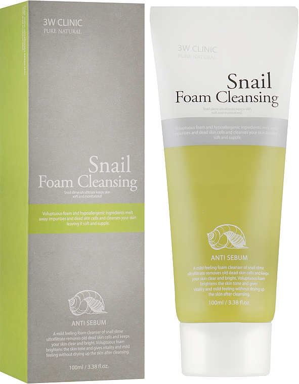 Pianka do mycia twarzy - 3W Clinic Snail Foam Cleansing