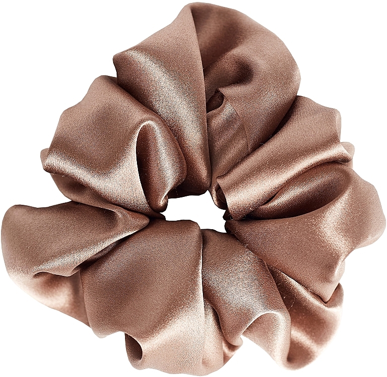 Gumka do włosów z naturalnego jedwabiu, beżowa - de Lure Scrunchie — Zdjęcie N1