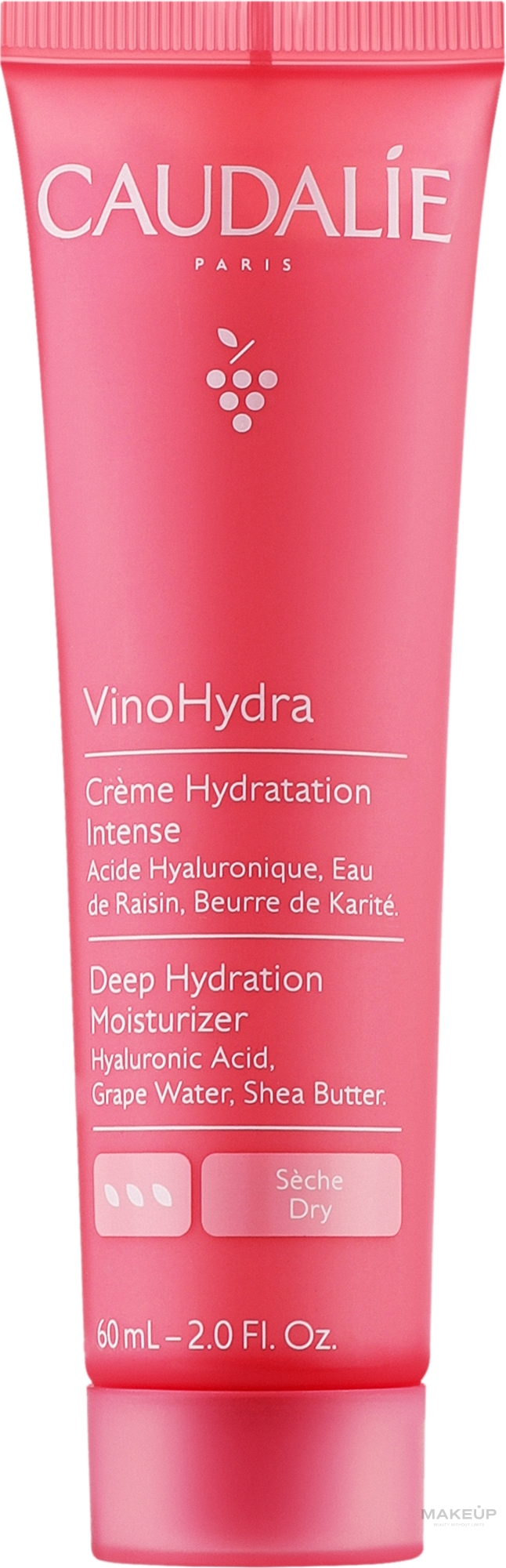 Krem do skóry suchej Intensywne nawilżenie - Caudalíe VinoHydra Deep Hydration Moisturizer — Zdjęcie 60 ml