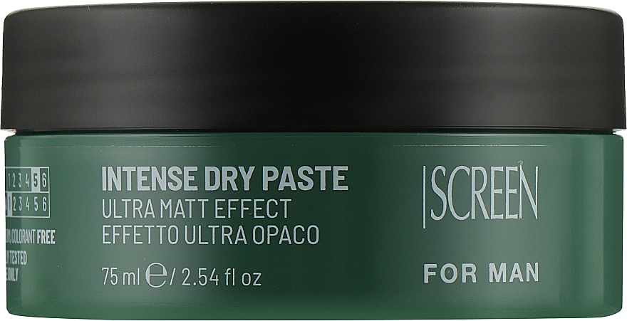 Modelująca glinka do włosów z matowym efektem mocnego utrwalenia - Screen For Man Intense Dry Paste — Zdjęcie N1