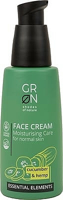 Krem do twarzy Ogórek i olej konopny - GRN Essential Elements Cucumber & Hemp Face Cream — Zdjęcie N1