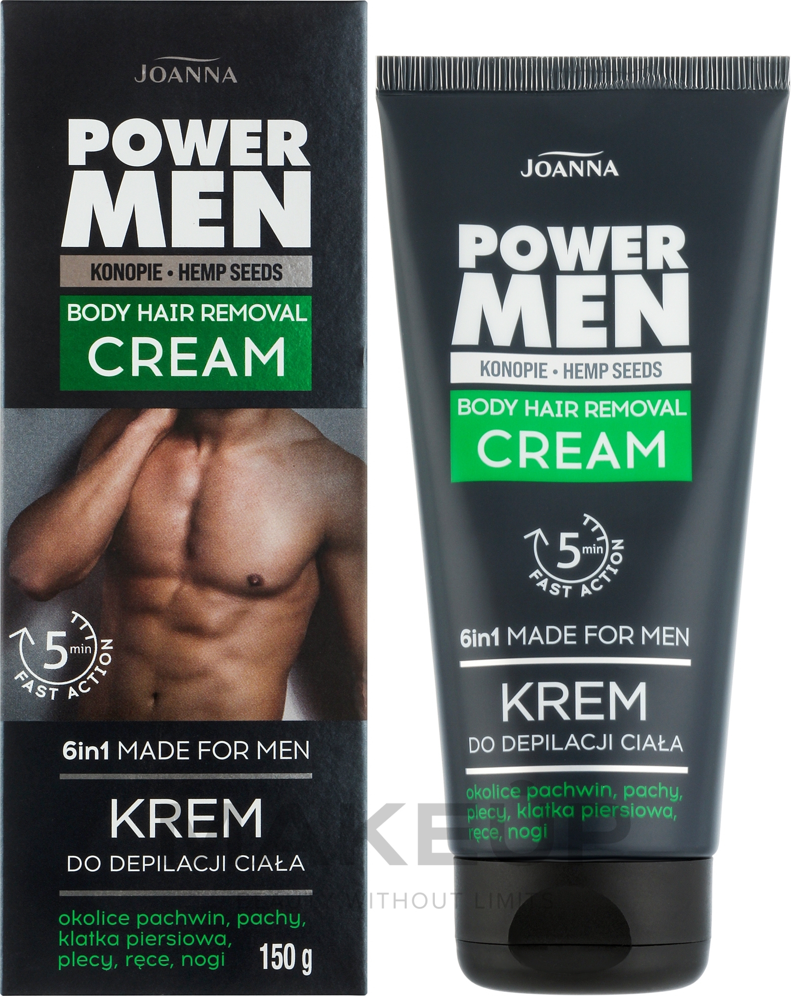 Krem do depilacji dla mężczyzn - Joanna Power Men Body Hair Removal Cream — Zdjęcie 150 g