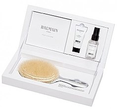 Kup Zestaw - Balmain Paris Hair Couture Silver Brush Set (h/parfume/50ml + h/elixir/20ml + h/brush)