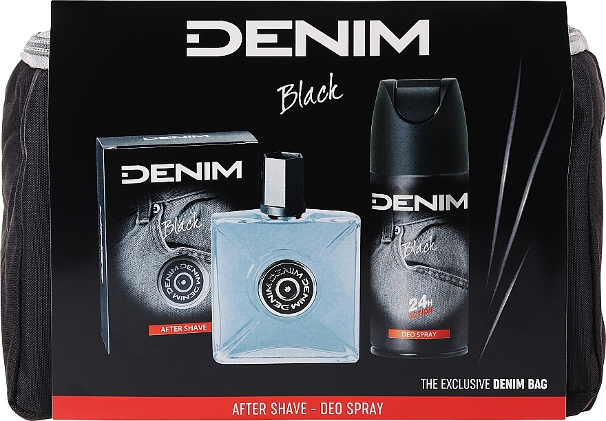 Denim Black - Zestaw (ash/lot 100 ml + deo/spray 150 ml + bag) — Zdjęcie N1