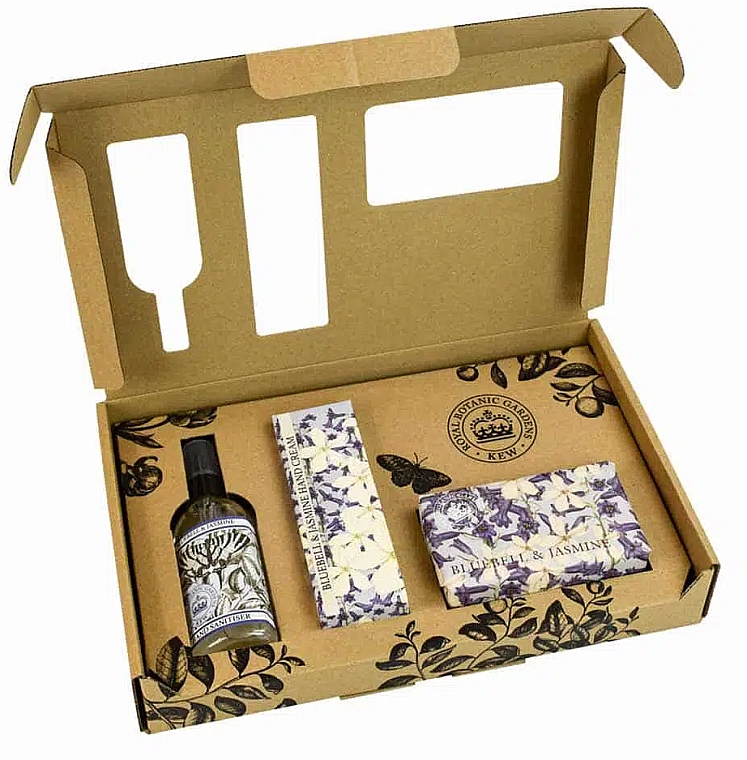 Zestaw - The English Soap Company Kew Gardens Bluebell & Jasmine Hand Care Gift Box (soap/240g + h/cr/75ml + san/100ml) — Zdjęcie N2