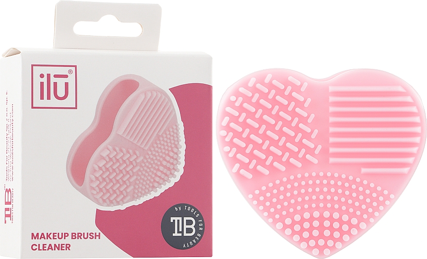 Serduszko do czyszczenia pędzli, różowe - Ilu Brush Cleaner Pink — Zdjęcie N2