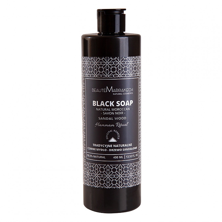 Naturalne czarne mydło pod prysznic o zapachu drzewa sandałowego - Beaute Marrakech Shower Black Soap Sandal Wood