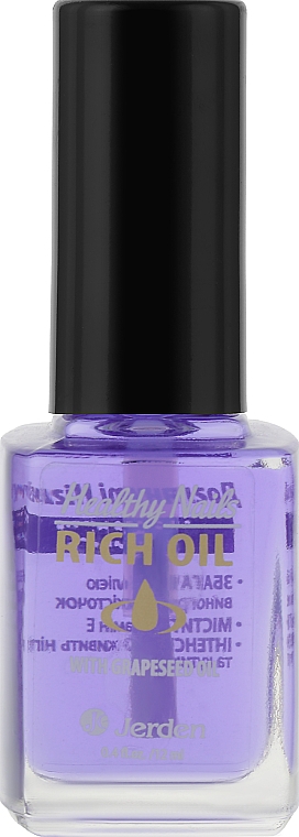 Oliwka do skórek i paznokci z olejkiem z pestek winogron nr 161 - Jerden Healthy Nails Rich Oil — Zdjęcie N1