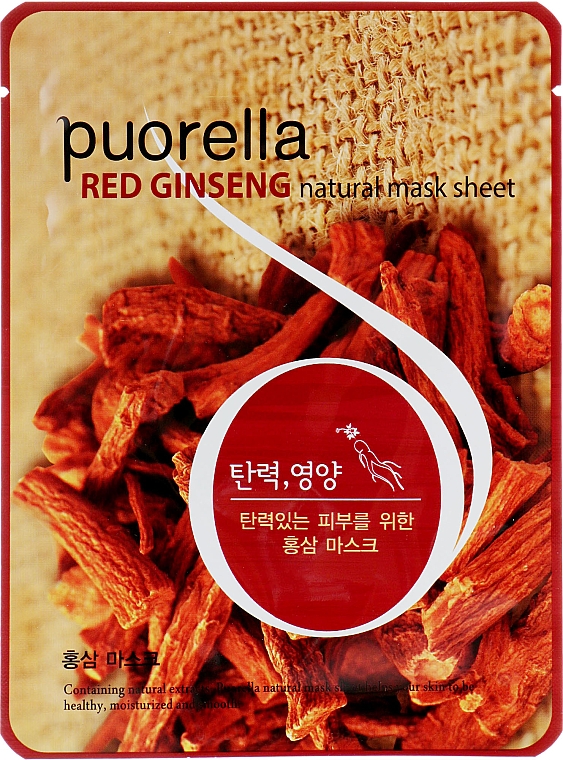 Naturalna maska w płachcie z ekstraktem z żeń-szenia - Puorella Red Ginseng Mask Sheet — Zdjęcie N1