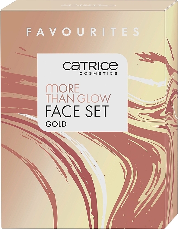 Zestaw do makijażu twarzy - Catrice More Than Glow Face Set Gold (highlighter/15ml + highlighter/5.9g + powder/8g) — Zdjęcie N3