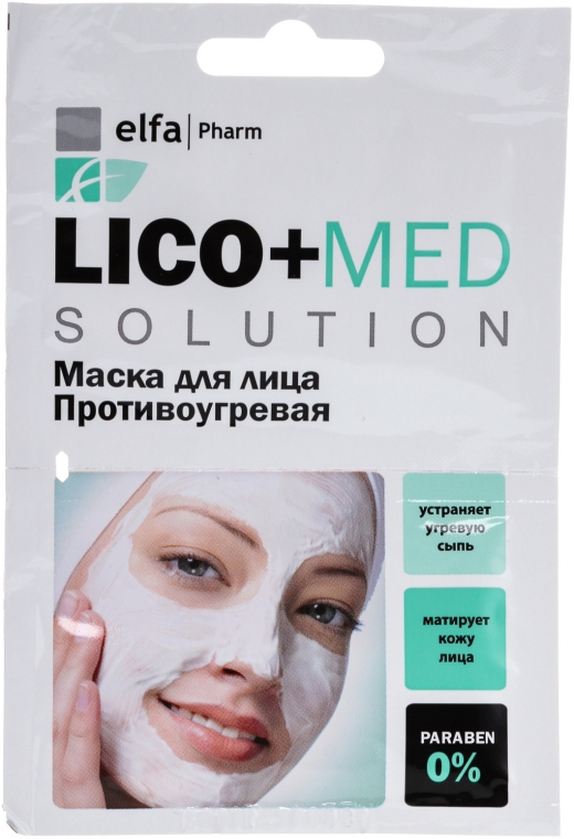 Antytrądzikowa maska do twarzy - Elfa Pharm Lico+Med Solution