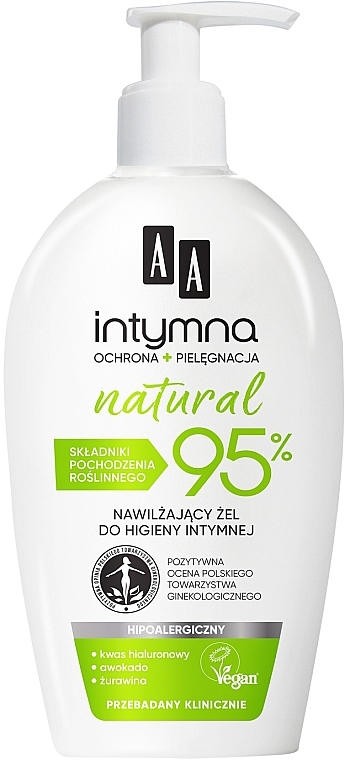 Nawilżający żel do higieny intymnej - AA Intymna Natural 95% — Zdjęcie N1