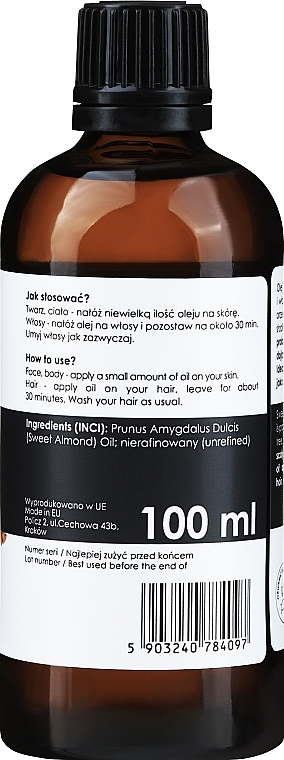 PRZECENA! 100% naturalny olej ze słodkich migdałów - Your Natural Side Oil * — Zdjęcie N2