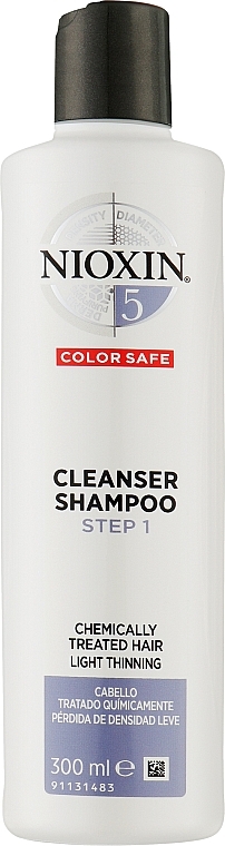 Oczyszczający szampon do włosów po zabiegach chemicznych - Nioxin System 5 Color Safe Cleanser Shampoo Step 1 — Zdjęcie N1