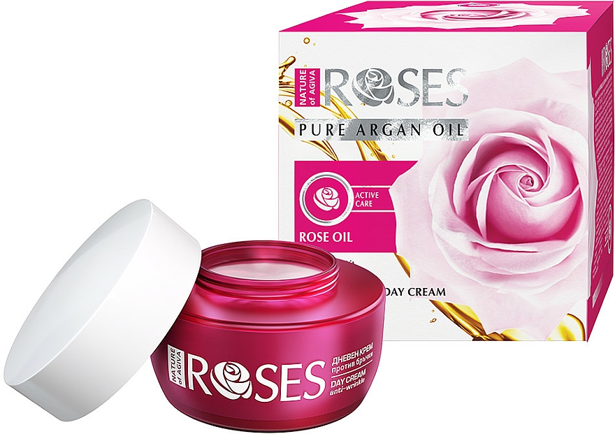 Intensywny krem przeciwzmarszczkowy do twarzy na dzień - Nature of Agiva Roses Pure Argan Oil Intensive Anti-Wrinkle Day Cream — Zdjęcie N1