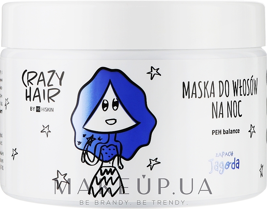 Jagodowa maska do włosów na noc - HiSkin Crazy Hair PEH Balance Night Hair Mask Blueberry  — Zdjęcie N1