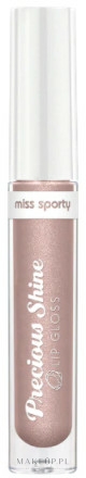 Powiększający błyszczyk do ust - Miss Sporty Precious Shine Lip Gloss — Zdjęcie 10 - Shiny Nude